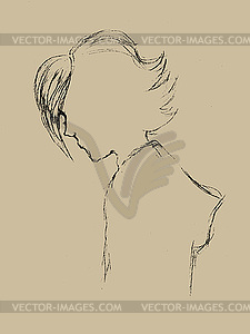 Portrait of boy on brown background - vector image