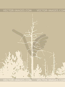 Timber silhouette on brown background, - vector clipart / vector image