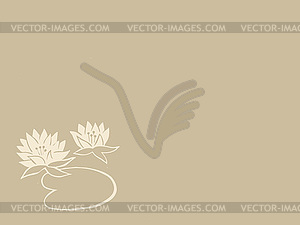 Lily silhouette on brown background - vector clipart / vector image