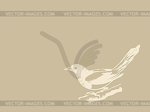 Bird on brown background - vector image