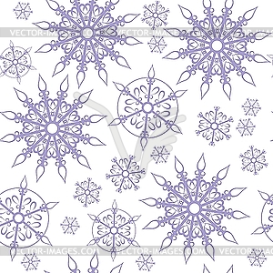Бесшовный фон из снежинок - иллюстрация в векторном формате