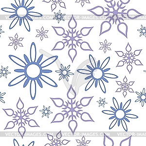 Seamless background of snowflakes - vector clipart