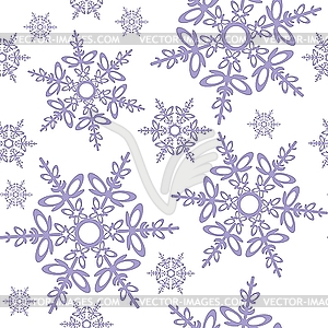 Seamless background of snowflakes - vector image