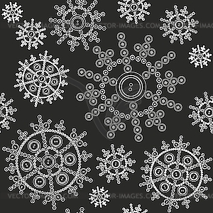Seamless background of snowflakes - vector clipart