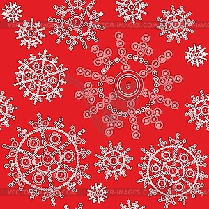 Seamless background of snowflakes - color vector clipart