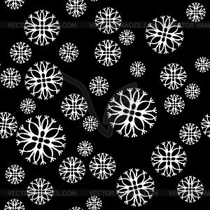 Seamless background of snowflakes - vector clipart