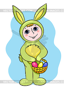 Easter rabbit child - vector clip art