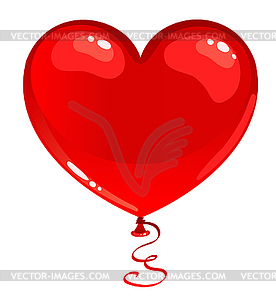 Красное сердце шарик - векторное изображение клипарта