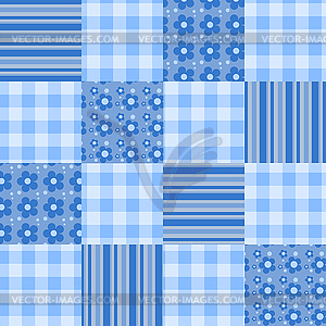 Seamless patchwork pattern blue - vector EPS clipart