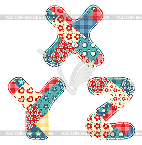 Quilt alphabet - vector clipart / vector image