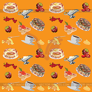 Background with pancakes - vector clip art