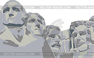 Four presidents Mount Rushmore - vector image