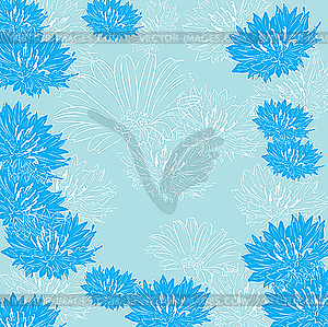 Floral blue background - color vector clipart