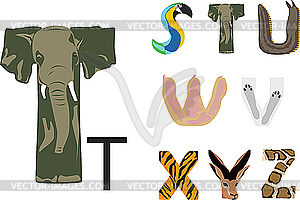 Abc of wild animals - vector clipart