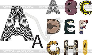 Abc of wild animals - vector clip art