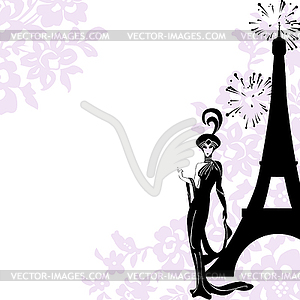 Frame fashion, beauty, Paris - vector image