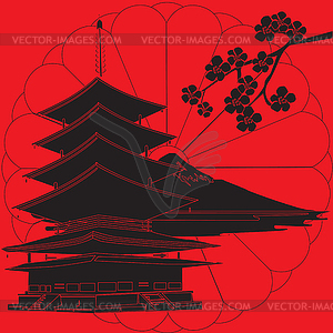 Japan has red background - vector EPS clipart