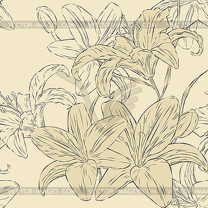 Seamless floral background - vector clipart