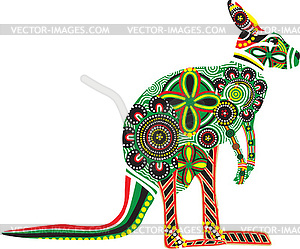 Силуэт кенгуру с австралийского дизайна - рисунок в векторном формате