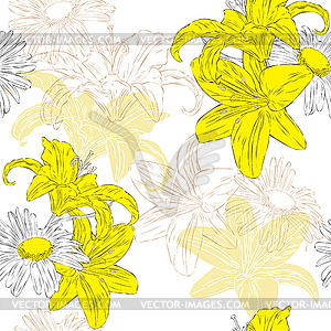 Seamless floral background - vector clipart / vector image