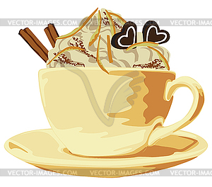 Чашка кофе со сливками - векторный клипарт EPS