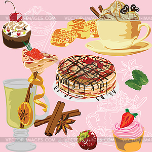 Seamless background with meal - vector clipart