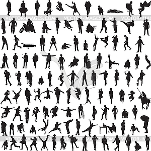 Collection of men silhouettes - stock vector clipart