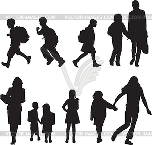 Silhouettes students - vector clipart