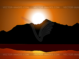 Sea Sunset - vector clipart