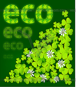 Eco deisgn with clover - vector image