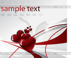 Valentine's day card with hearts - vector clipart