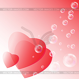 Valentine`s day card with hearts - vector image