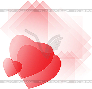 Valentine`s day card with hearts - vector clipart