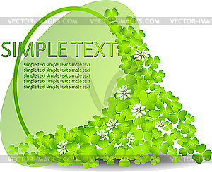 Green frame with clover leaves - vector clipart