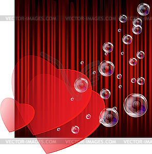 Valentine`s day card with hearts - vector clip art