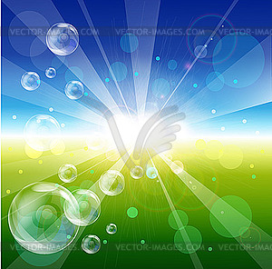 Bubbles in the sky - vector image