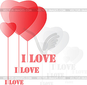 Valentine`s day card with hearts - vector clipart