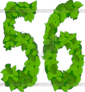 Figures with green leaves - royalty-free vector image