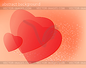 Valentine - heart on abstract background - vector image