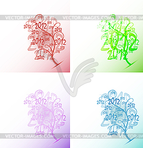 Tree numbers - vector clipart