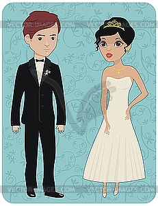 Groom and Bride - vector image