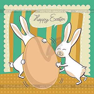 Funny Easter greeting card - vector clipart