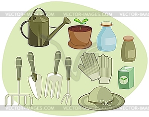 Gardening Set - stock vector clipart