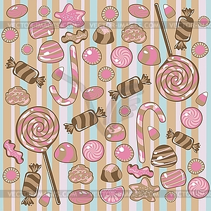 Seamless Candy Pattern - vector clipart