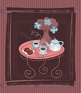 Romantic Table Background - vector image