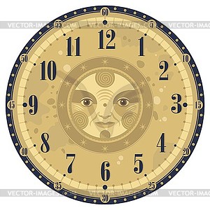 Vintage Clock Face - vector clipart