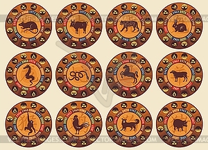 Chinese Zodiac Set - vector image