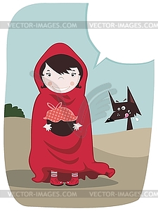 Red Riding Hood - color vector clipart