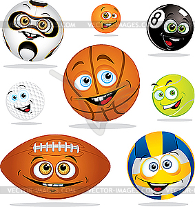 Funny balls - vector clip art