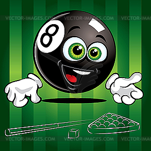 Funny Pool Ball - vector clip art